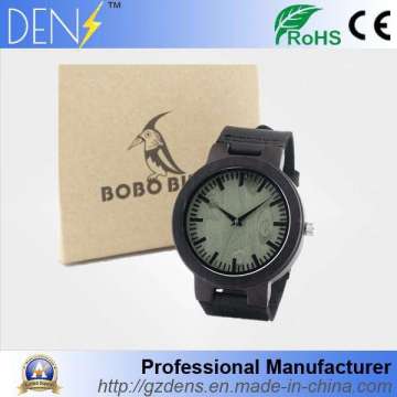 Wooden Bobo Bird Analog Quartz Mens Sport Waterproof Wrist Watch